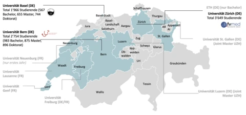 Übersicht Universitäten für Humanmedizin